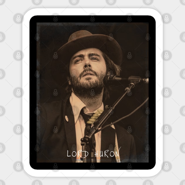 Vintage Lord Huron in Concert Sticker by Ihkwan Art